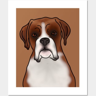 Boxer Dog Portrait Posters and Art